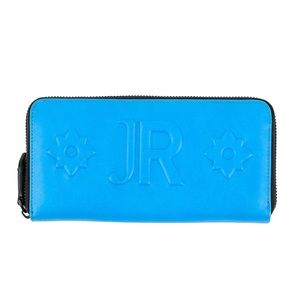 ⭐️JOHN RICHMOND⭐️LUXURY UNISEX TRAVEL PUNK LEATHER ZIP LARGE WALLET W/CARD SLOTS